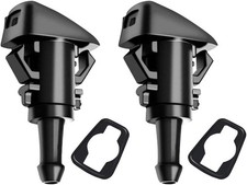 Car Windshield Washer Nozzles Replacement, 2PCS Front Win Color: Nozzles/Black