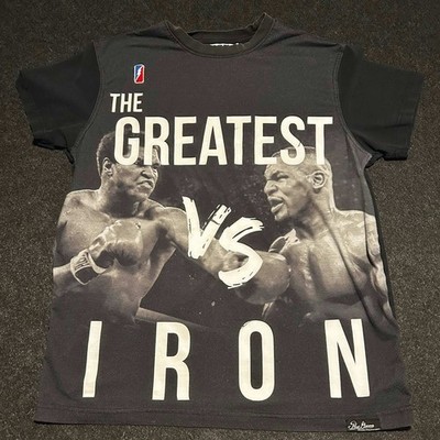 Post Game Muhammad Ali vs Mike Tyson The Greatest vs Iron Boxing T-Shirt XL