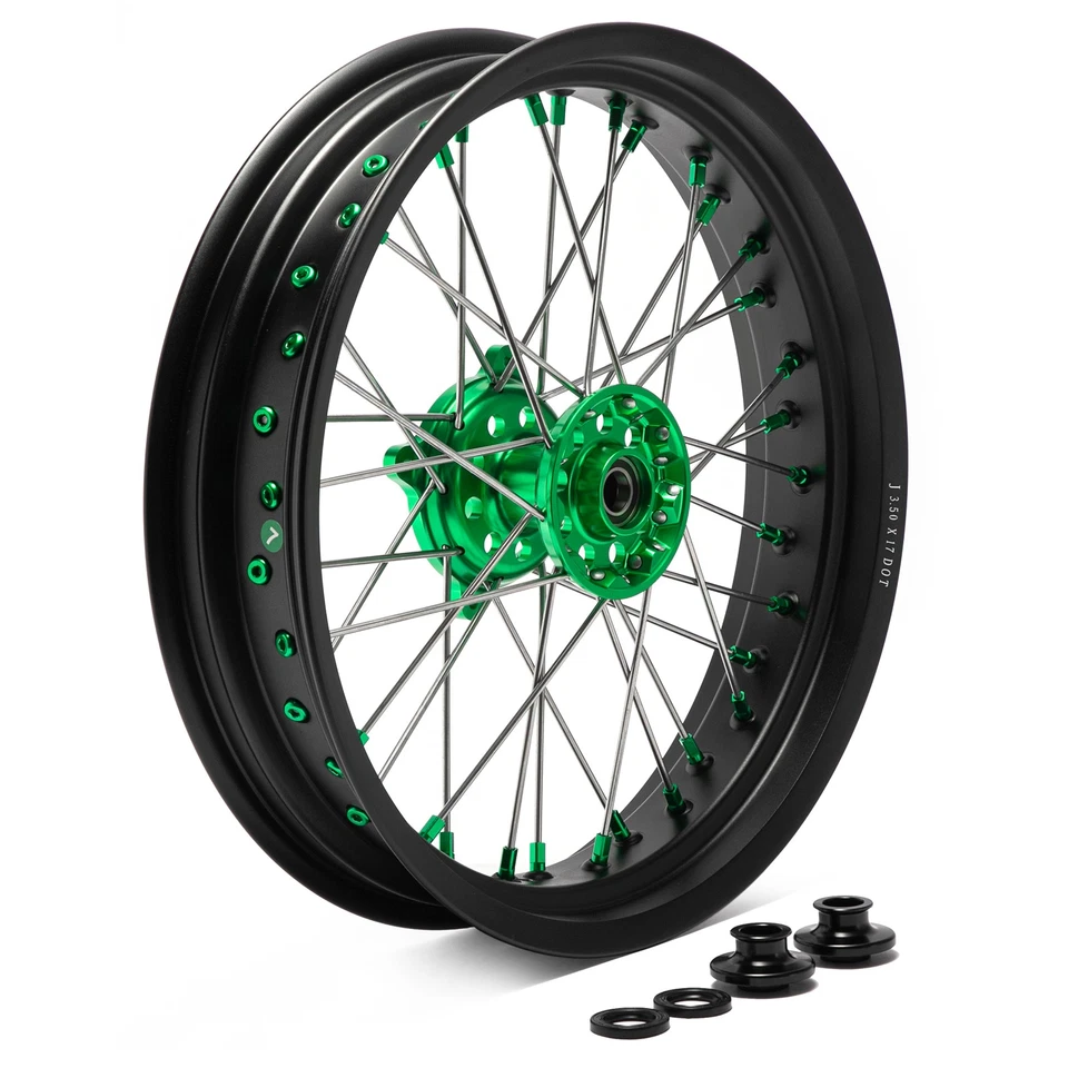 For Kawasaki Supermoto 17" Spoked Wheels Set KX250F KX450F 06-18 KX125/250 06-13 Foto 4 de 4
