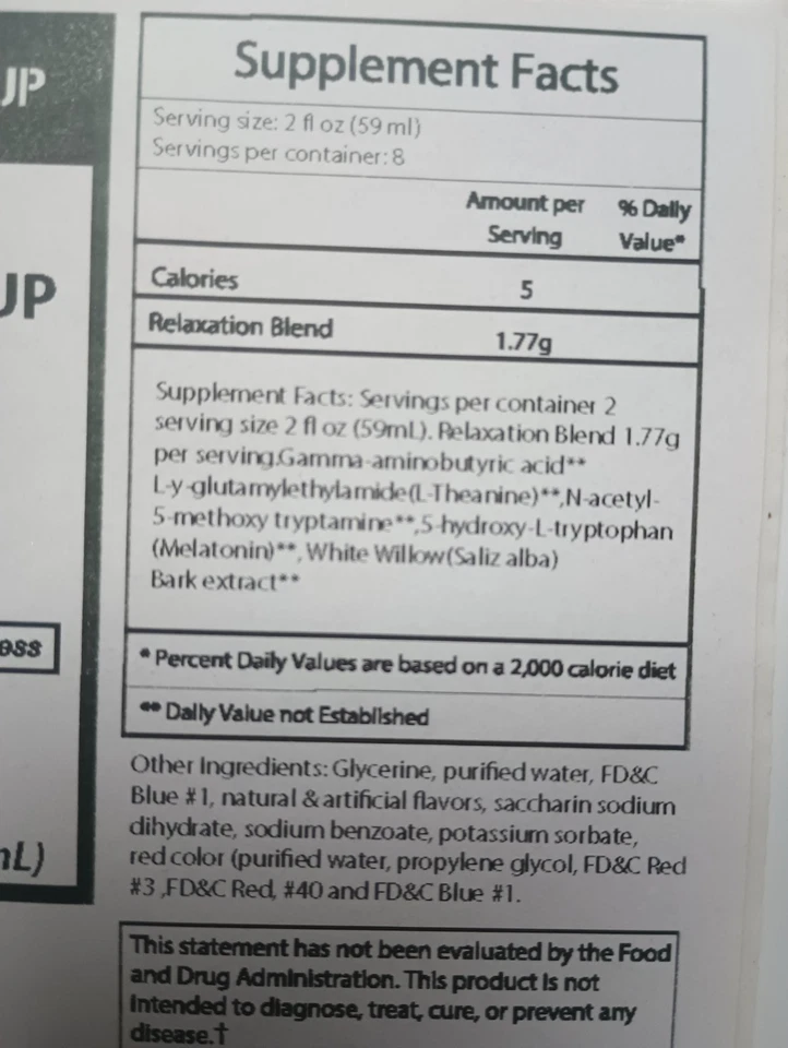 Jarabe de relajación púrpura, 16 oz, sellado de fábrica Foto 4 de 4