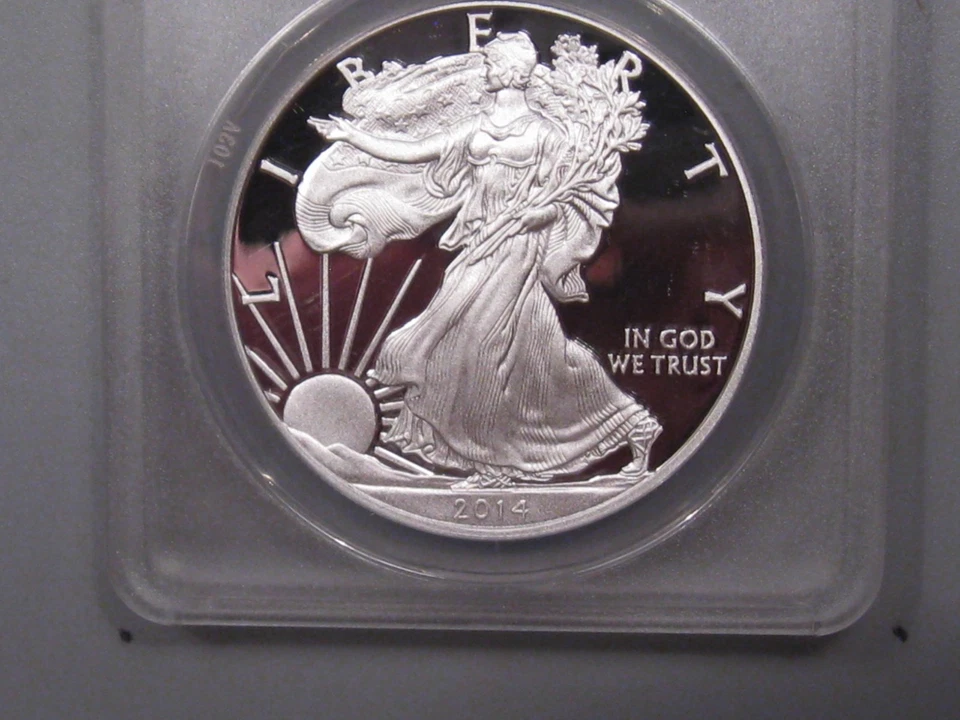 Deep Cameo Proof 2014-w Silver American Eagle ANACS PR70 DCAM 1st Strike. #23 - Image 3 of 4