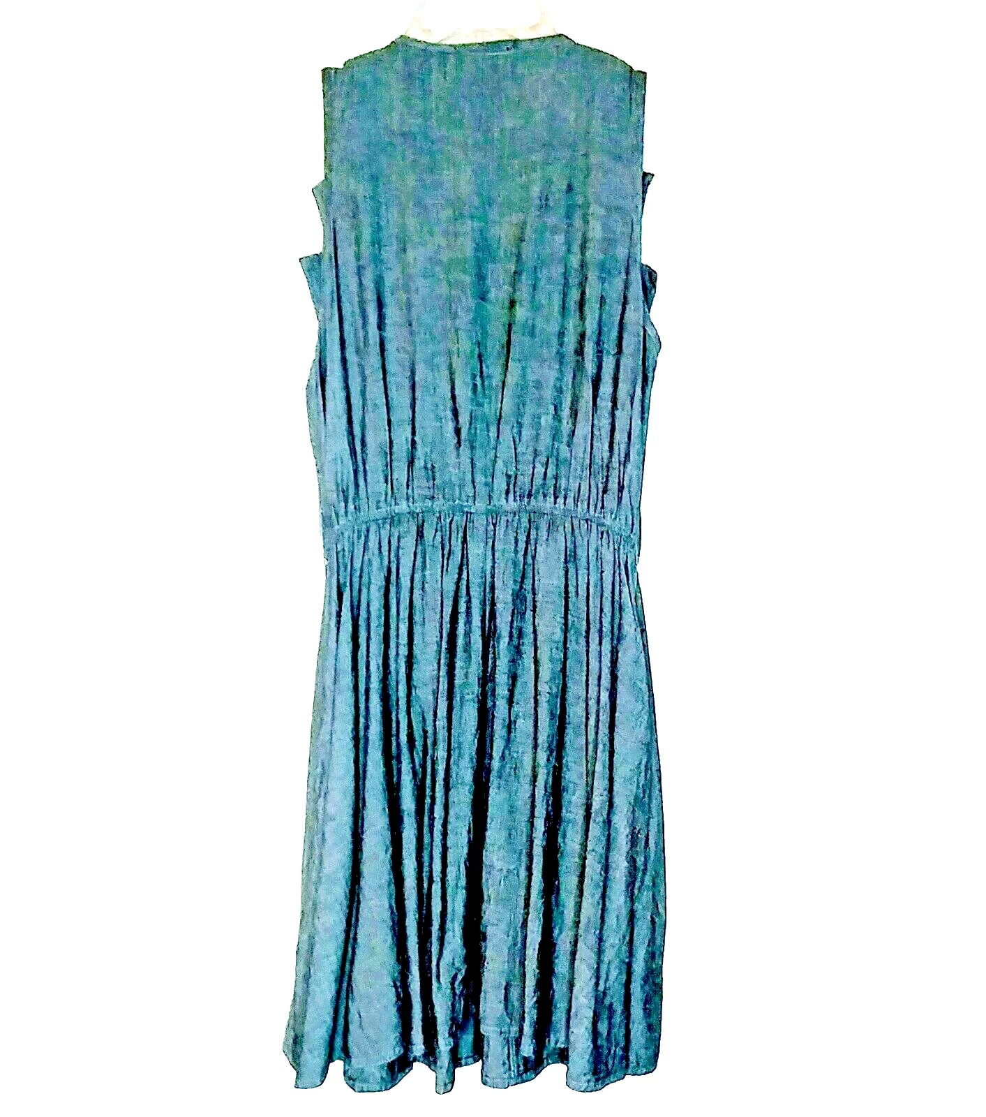 VETEMENTS Abito Metropark M grigio misto lino vita raccolta scuro accademico profondo V