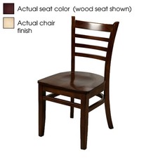 Oak Street Mfg WC101NTWINE Ladderback Natural Wood Chair w/Wine Vinyl