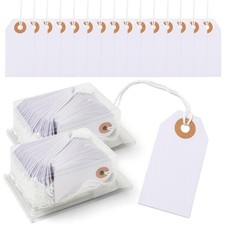 SBYURE 200 Pieces White Sale Tags with String Attached 2.8 x 1.5 inch,