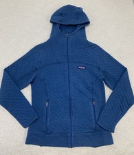 Patagonia Cotton Quilt Hoody Full Zip Women  s Small Blue