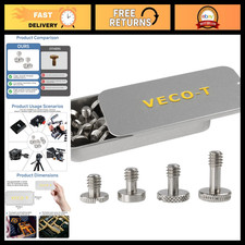 16-Pack 1/4"-20 Stainless Steel Camera Screws for Tripods, Cages Mounts