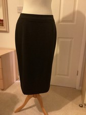 Klass Sz12 Black Lined Skirt Polyester Rayon Spandex Washable Kick Pleat NWOT