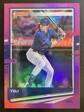Christian Yelich 2020 Donruss Holo Purple Name Variation Milwaukee Brewers #110
