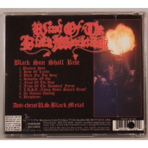 WIND OF THE BLACK MOUNTAINS Black Sun Shall Rise CD Moribund 2002 DEAD 30 CD - Foto 3 di 6