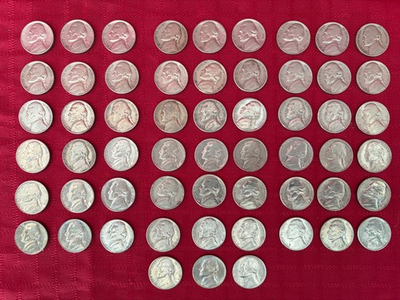 #ad #ad 57 Jefferson Nickel collection lot 1938 1974 Includes some Uncirculated Coins $34.95