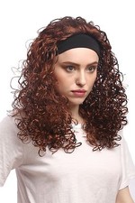 Perücke Damen Karneval Stirnband Lang Volumen Locken Braun Karibik Latina 80er
