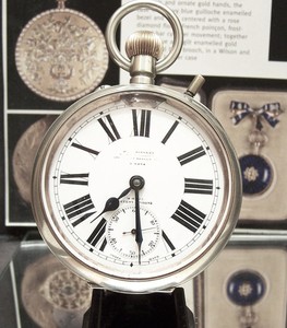 OMEGA SWISS 1894-1910 Antico Stazione Masters Goliath 8 giorno Orologio |  eBay