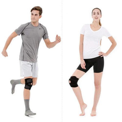 Kniebandage mit Seitenstabilisatoren atmungsaktiv verstellbar Kniebandage geeignet - Bild 5 von 24