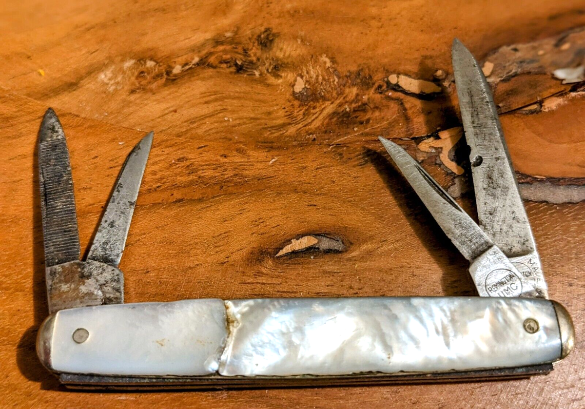 Rare 1920s Vintage Remington UMC 4 Blade Pearl Handle Pocket Knife 