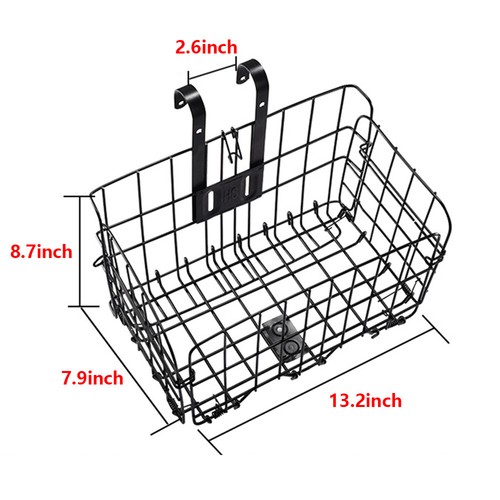 1 Pcs Folding Front Rear Bike Basket, Wire Mesh Fold-Up Detchable Front Basket - Picture 13 of 14