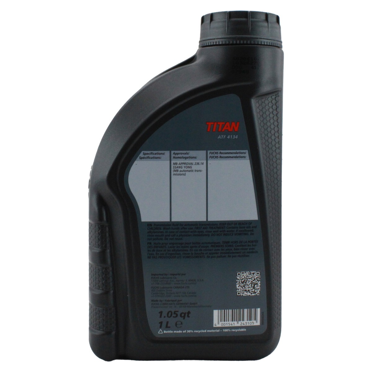 Fuchs 4 Liter TITAN ATF 4134 Red Auto Transmission Fluid 4 x