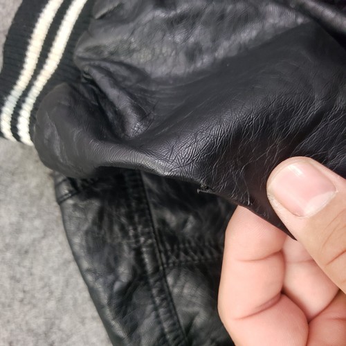Chaqueta Charlotte Russe Mujer M Negra Bombardero Universitario Manga Larga Cremallera Cuero Sintético - Imagen 7 de 11