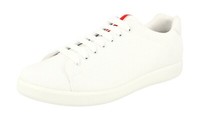 Prada Bike Mesh Linea Rossa Sneaker 4E2988 Weiss Neu Roter Streifen - 8,5 42,5