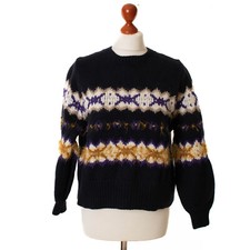 La Maille SEZANE 93% Merino Wool Blue Thick Jumper Size XL 13107