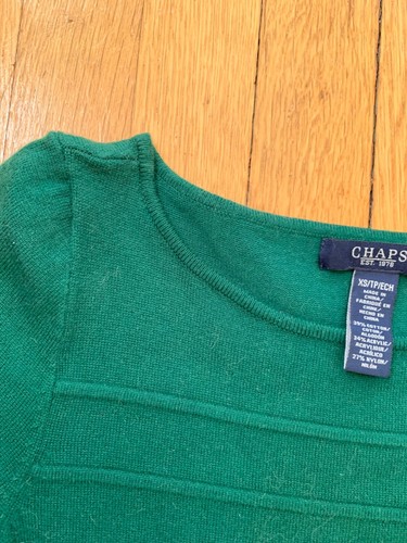 NEU ohne Etikett: CHAPS Langarmkleid Waldgrün, Gr. XS, knielanger Saum - Bild 4 von 4