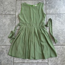 Shikha London Green Satin Cute Elephant Print Fit & Flare Sash Tea Dress S M