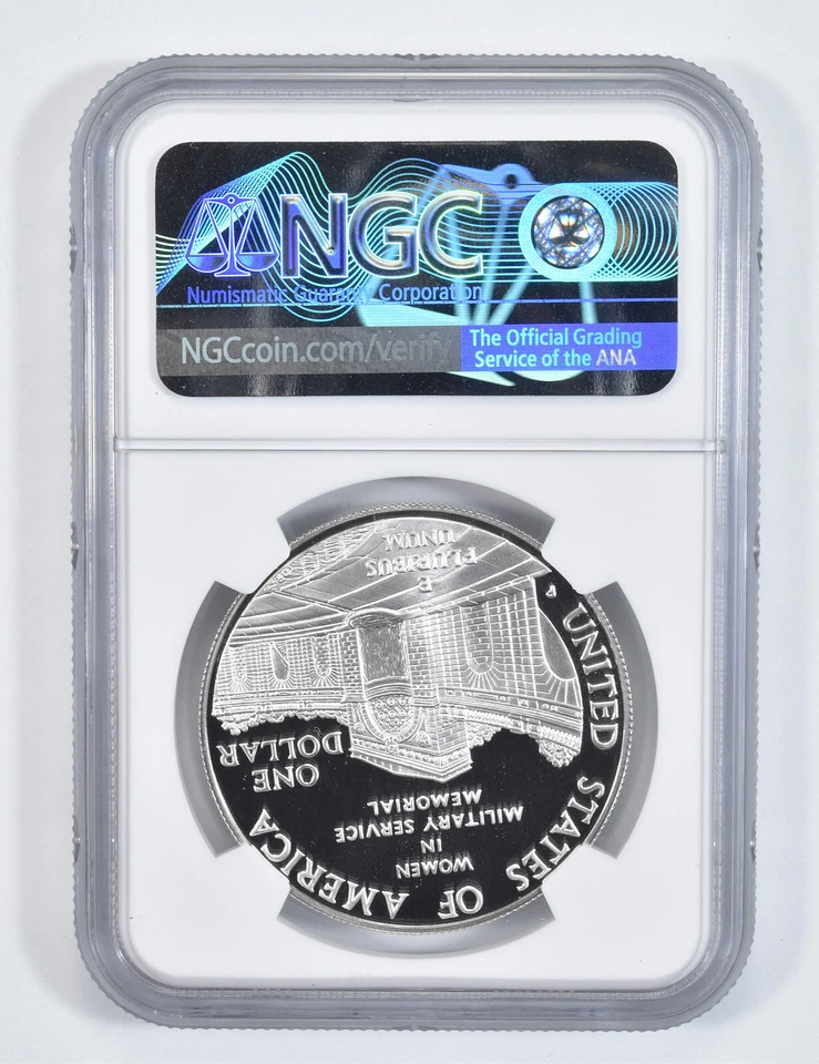 1994 P Women in Military Veteran Commemorative Proof Silver Dollar NGC PF70 - Image 2 of 4