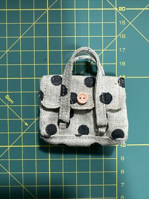Doll handbag Miniature Canvas Polka Dot Bag 1:6 for Barbie