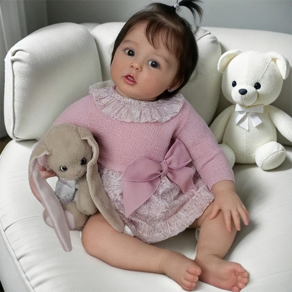 22inch Reborn Toddler Doll Girl Full body Lifelike Doll Supersoft Silicone Baby - Image 4 of 4