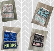 NWT Justice Girls Camo CHEER DANCE GYMNAST Bag Drawstring Backpack Tote