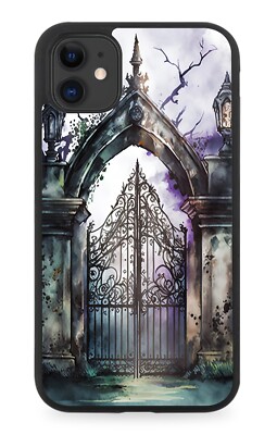 Gothic Aquarell Tür Gummi Handyhülle Tür Torbogen Bögen Gothic Grunge AS7