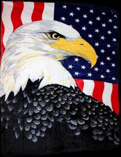 USA American Flag Bald Eagle Full/Queen Mink ...