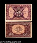 FRENCH INDO CHINA 20 CENTS P-90 1942 x 1 VIETNAM UNC MONEY FIC BILL BANK NOTE