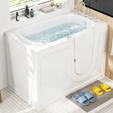 CO-Z  52"x30" Walk In Bathtub Low Entry w Shower Sprayer & Slip Resistant Floor
