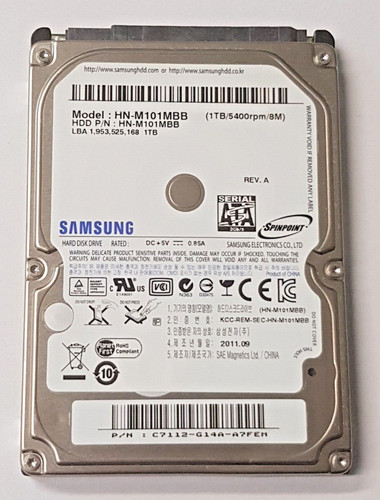 1 TB SATA Samsung Spinpoint HN-M101MBB 5400rpm 8MB HDD 2.5" interne Festplatte