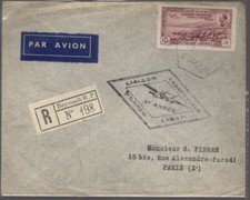 GRAND LIBAN pa 79 (o) Lettre cover liaison aéropostale BEYROUTH 1938 recommandée