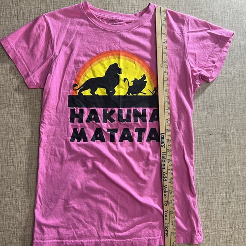 Disney Girls Lion King "HAKUNA MATATA" Pink T-Shirt Size L - Picture 5 of 7