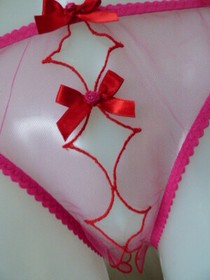 Agent Provocateur crotchless briefs L sheer ouvert panty NEW transparent ladies