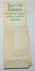Matches Matchbook Cover Salem Menthol Flavor Filter Cigarettes — photo 3