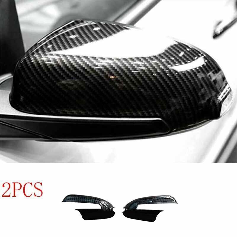 For Hyundai Kona 2018-2023 Carbon Fiber ABS Side Rear View Mirror Cover Cap Trim