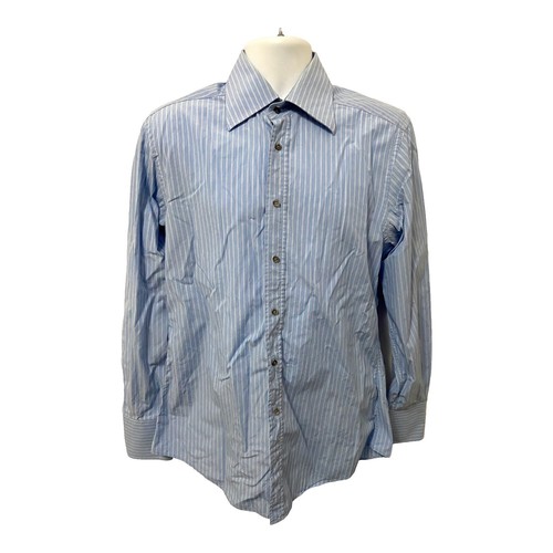 GUCCI Interlocking G Acetate Shirt/ Size 50/ Polyester/ Blue