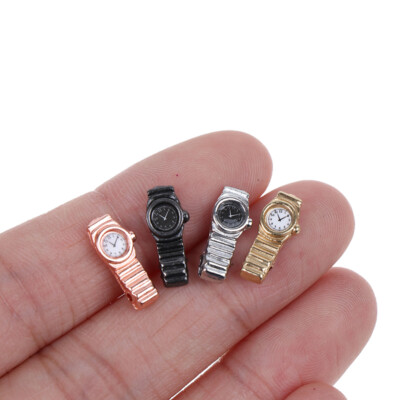 1/4x 1:12 Miniature Watch for Dollhouse Decor Mini Furniture Toy Accessories*D#