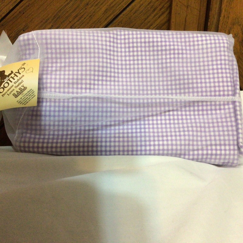 Baby Emporio Cotton Flannel & Silky Charmeuse Baby Blanket - PURPLE  & WHITE NEW