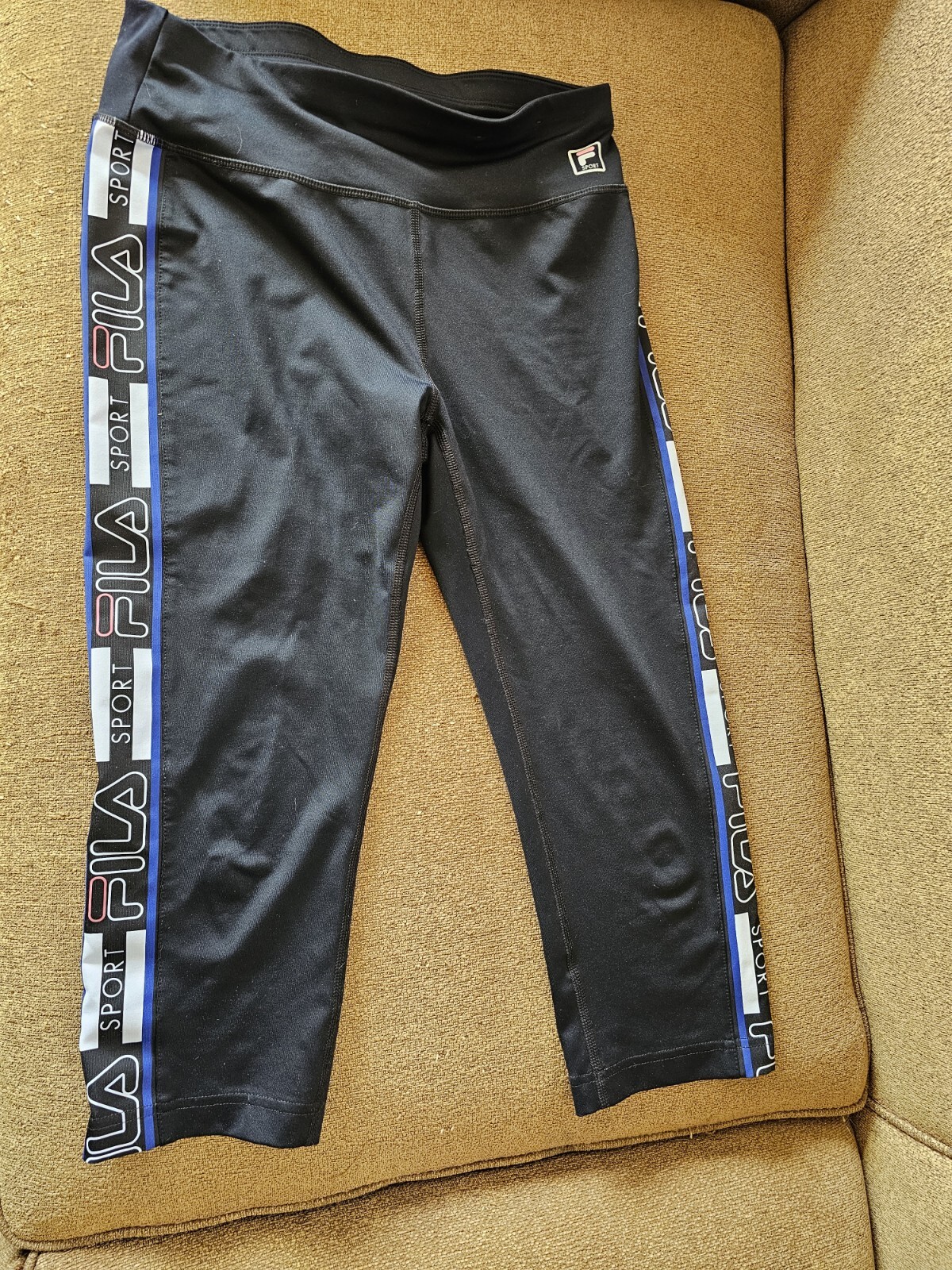 Pantaloni Capri Fila Sport Running Donna Taglia Small Nero Scuro Atletica Performance