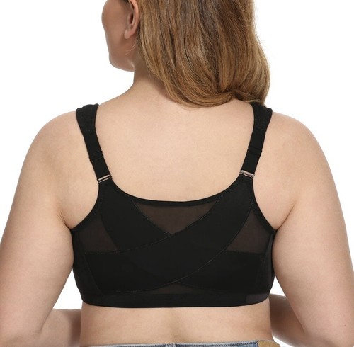 Women's Front Closure Full Coverage Wirefree Posture Back Everyday Bra 42DD - Picture 2 of 5