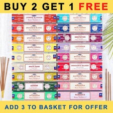 Image of SATYA INCENSE STICKS Nag Champa BUY 2 GET 1 FREE Scents Joss Insence