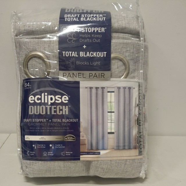 Eclipse DUOTECH Total Blackout Draft Stopper Panel Light Grey 104"wx84