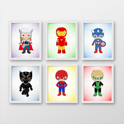 Superhelden Wandbilder, Superhelden Kinderzimmer Wandbild, Superhelden Wanddeko