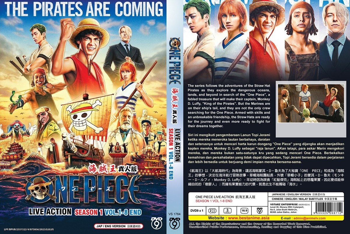 DVD LIVE ACTION MOVIE ONE PIECE SEASON 1 VOL.1-8 END REGION ALL
