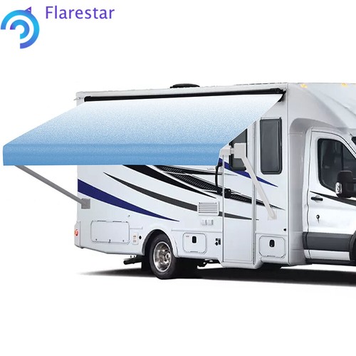 Toldo RV tela azul calidad premium vinilo resistente a la intemperie toldo exterior 9-12 pies - Imagen 5 de 11