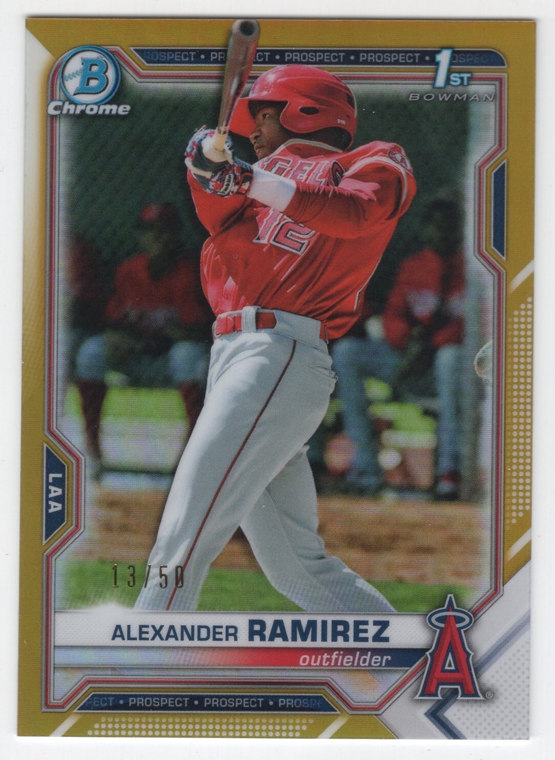 ALEXANDER RAMIREZ 2021 Bowman Chrome 1st Bowman GOLD /50 #BCP-145 Angels